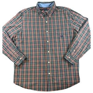 Chaps Ralph Lauren Men’s XL Tall Green Red Plaid Long Sleeve Button Down Shirt